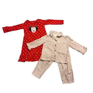 Red and Cream Kids Pajama Set